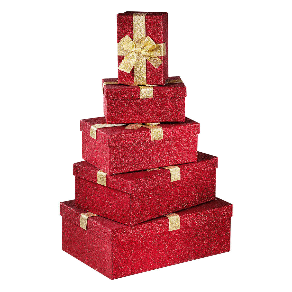 Lot de boîtes cadeaux rouges, lot de 5 - 0