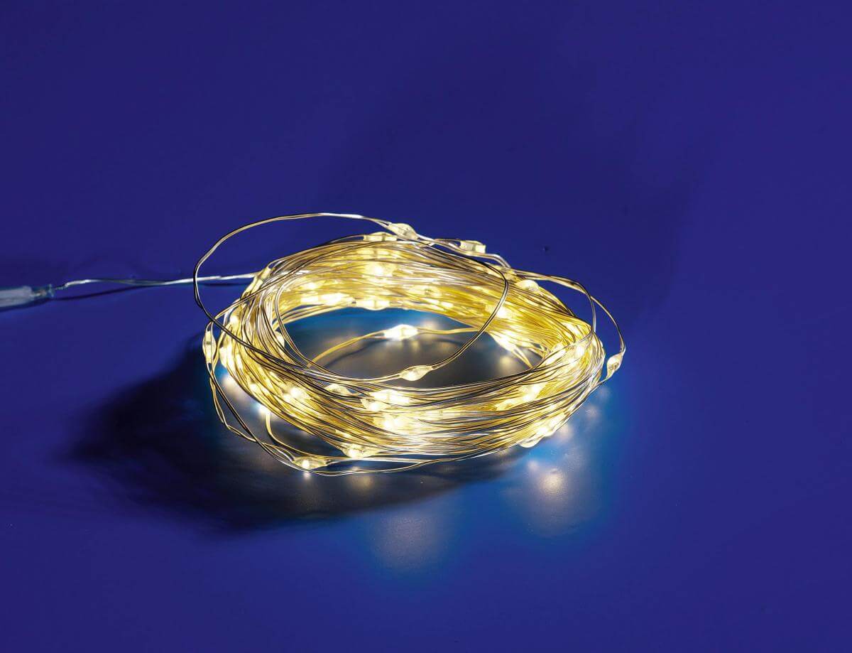 LED battery wire rope light for outdoor use, 100 LED, 10 m - 1
