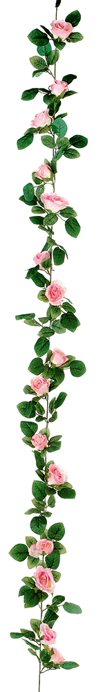 Zarcillo de rosas artificial 180 cm, color rosa - 4