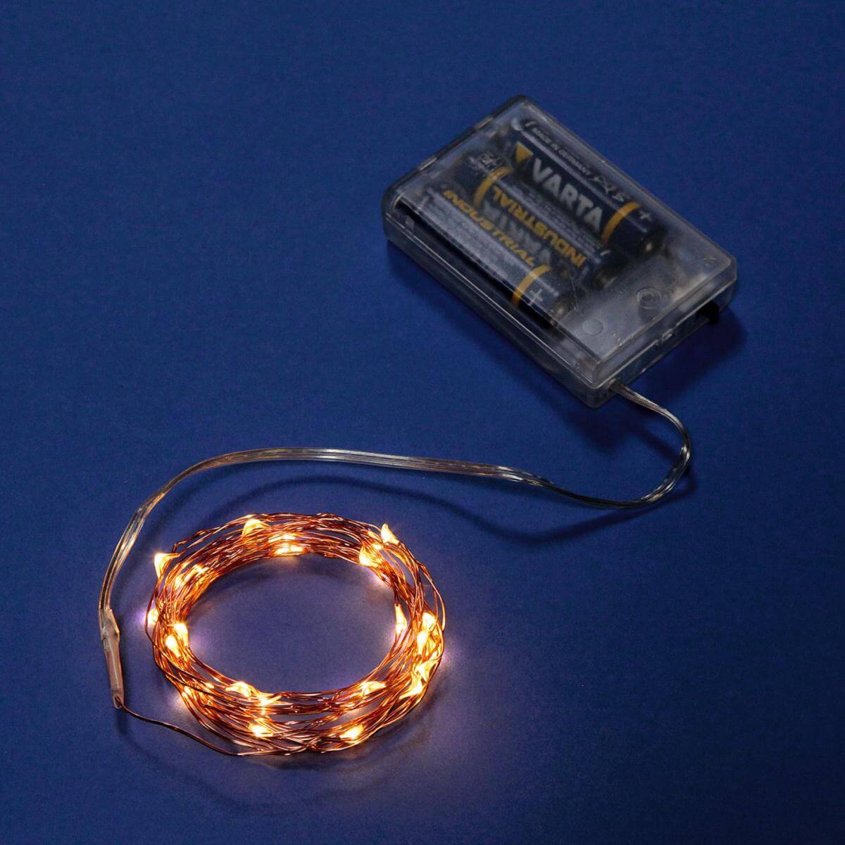 LED battery wire rope light for indoor use, 50 LED, 5 m - 1