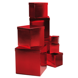 Gift boxes Majestic Metallic, red, 8 parts