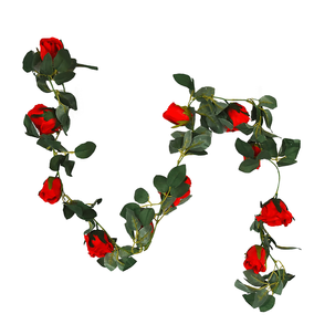 Guirnalda de rosas artificial 180 cm, color rojo