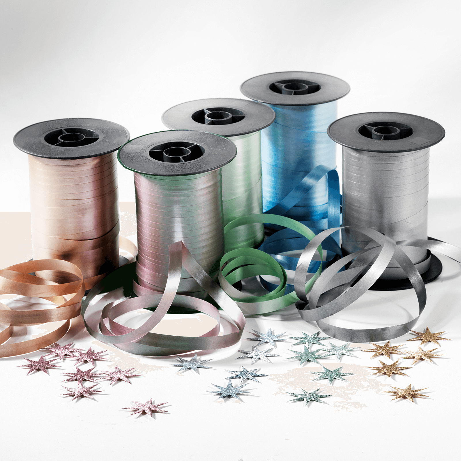Ringelband Pastell, 10 mm, 150 m, champagner - 3