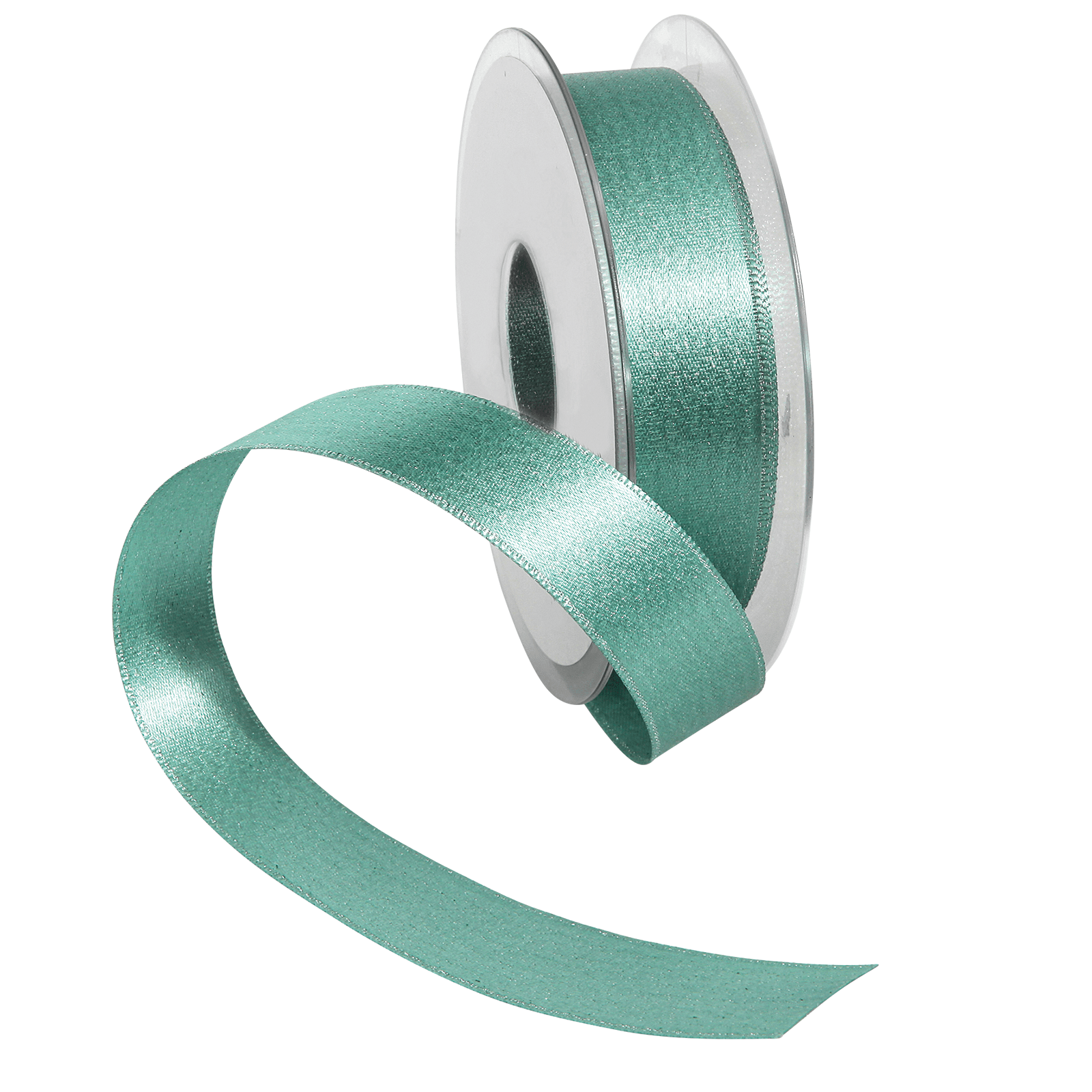 Ruban de satin à paillettes, 25 mm, 20 m, vert menthe - 0