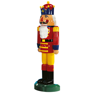 Nussknacker König halbplastisch 185 cm, rot-gelb-blau