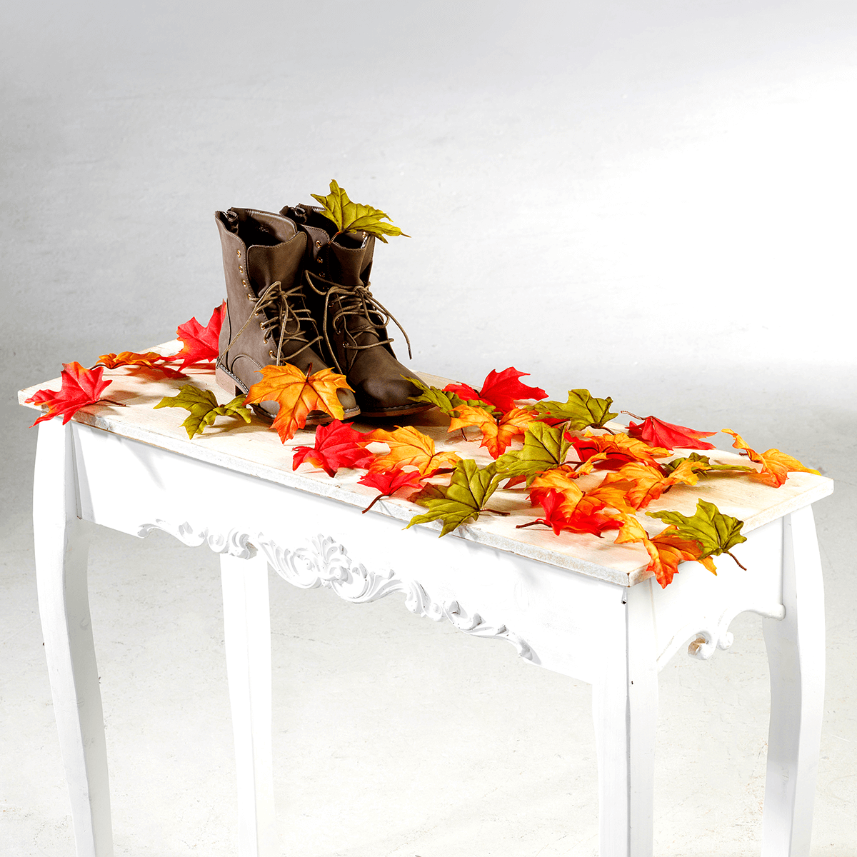 Feuilles d’érable artificielles rouges/vertes, 30 pces - 8