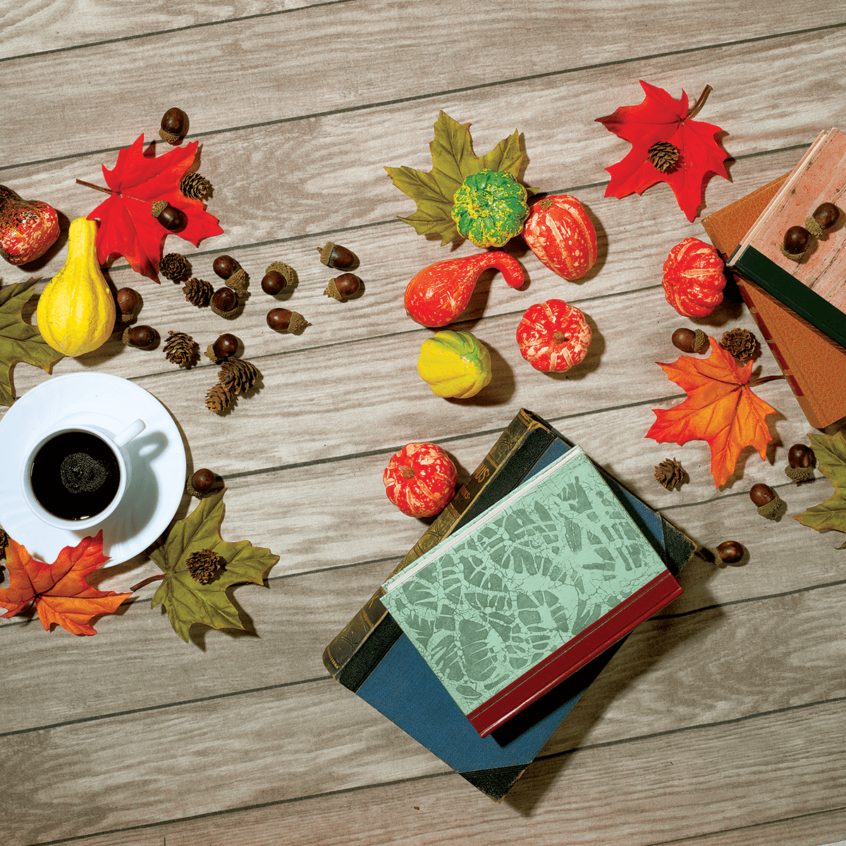 Feuilles d’érable artificielles rouges/vertes, 30 pces - 10