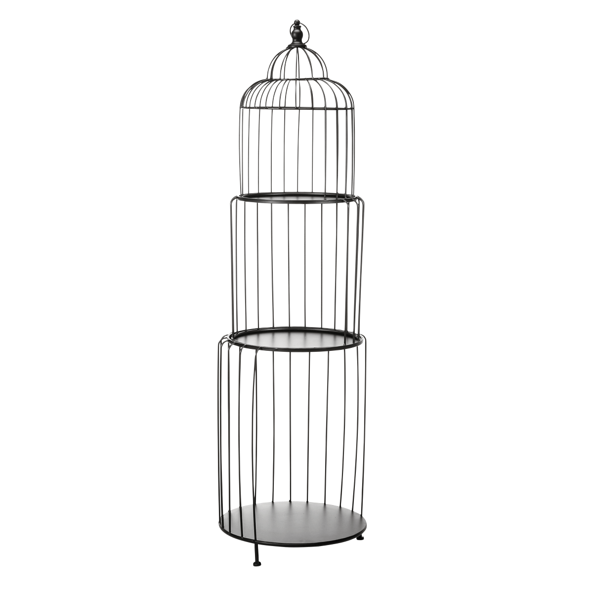 Birdcage shelf, height 140 cm, black - 0