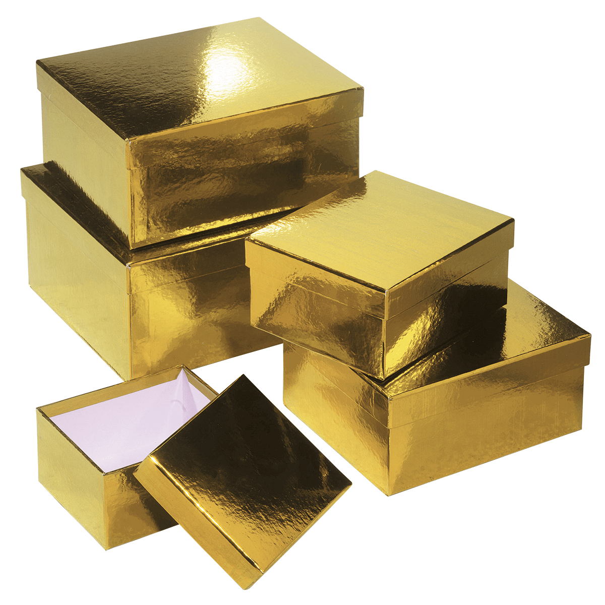 Geschenkkartonage Metallic, gold, 5tlg. - 2