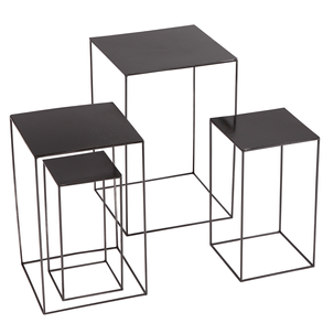 Lot de tables en métal noires 4 pces