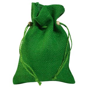 Petit sac en jute, 18 cm, vert