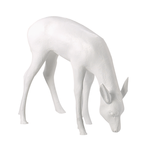 Decorative deer grazing height 75 cm, white