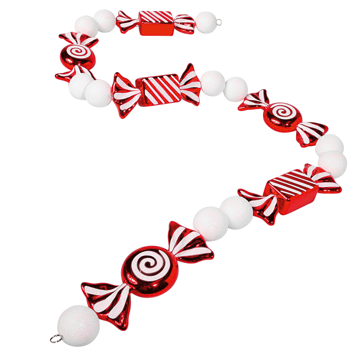 Deko-Kette Candys 183 cm rot-weiß - 1 Deko-Kette Candys 183 cm rot-weiß - 1