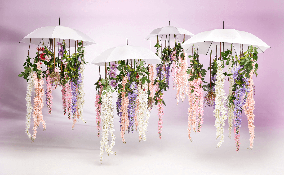 Branche artificielle hortensias blancs, 170 cm - 5