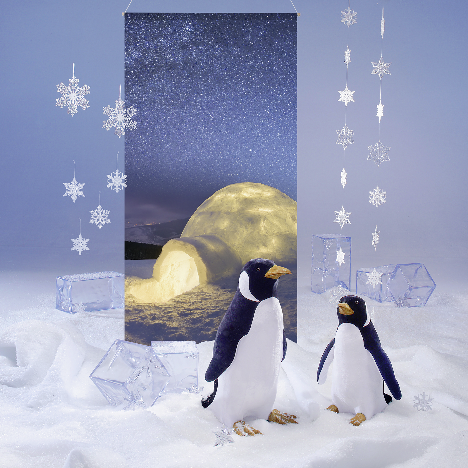 Cristaux de glace Ø 21 cm 3 pces plastique - 1