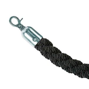 Kordel für Absperrpfosten, 150 cm lang, silber/schwarz
