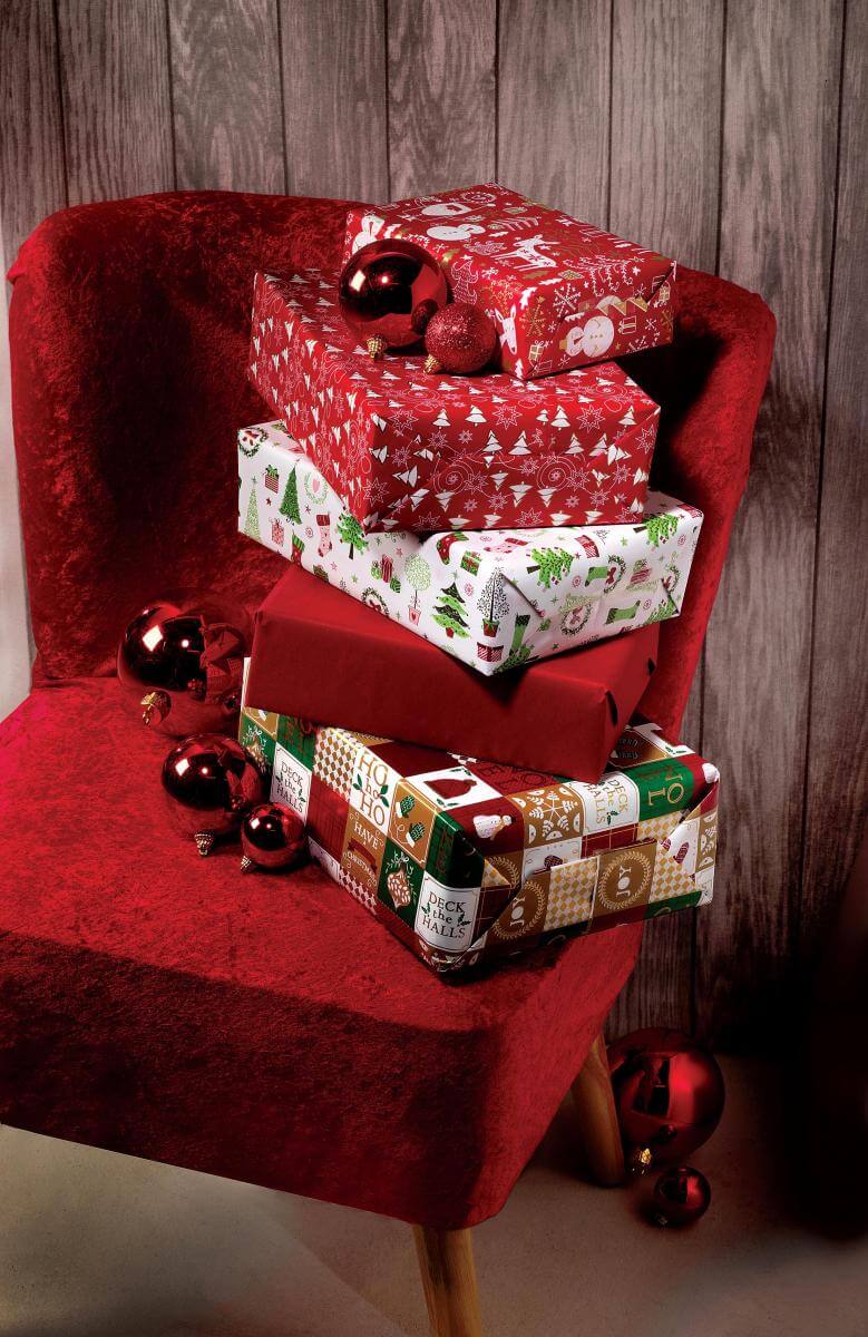 Papel kraft liso rojo reciclado - Bobina de papel de regalo de 50 m - 6