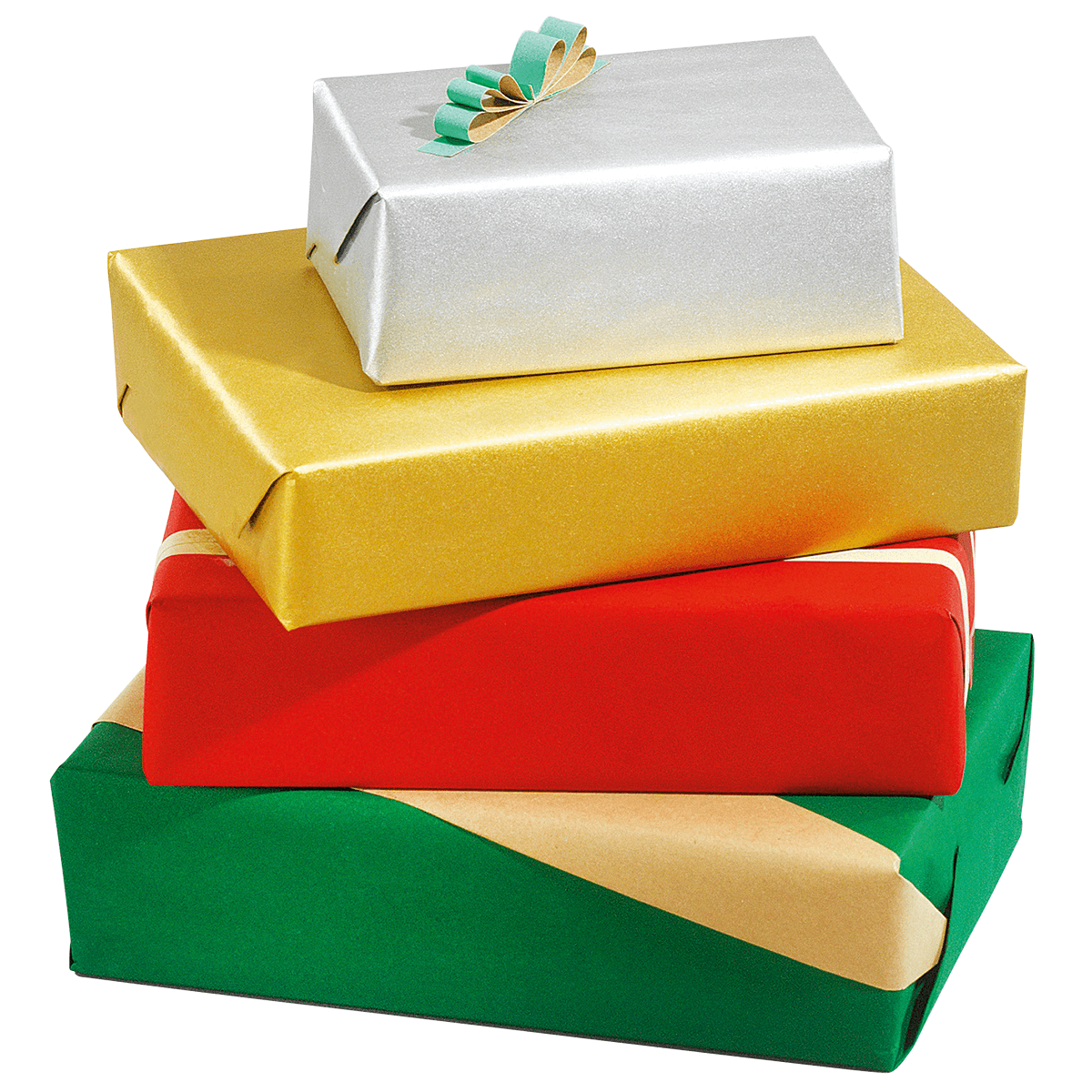 Recycled Plain Kraft Paper in Gold - 50 m Gift Wrapping Paper Roll - 4
