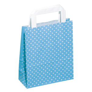 Sac en papier kraft "Petits points" 22 x 18 cm, bleu pastel