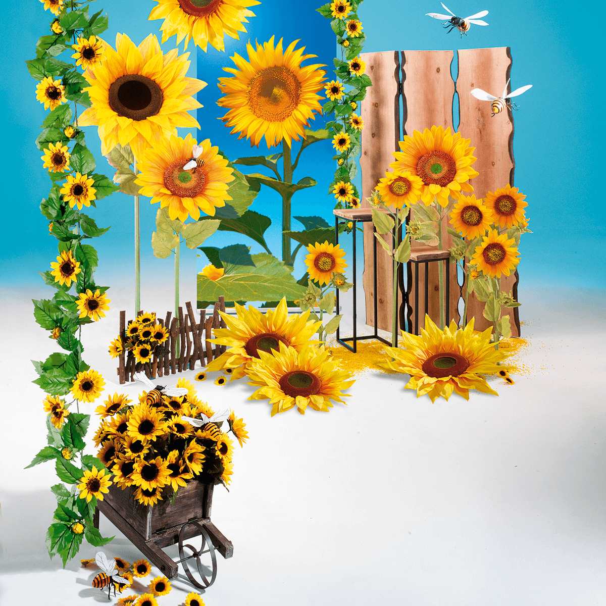 Artificial giant sunflower 135 cm - 4