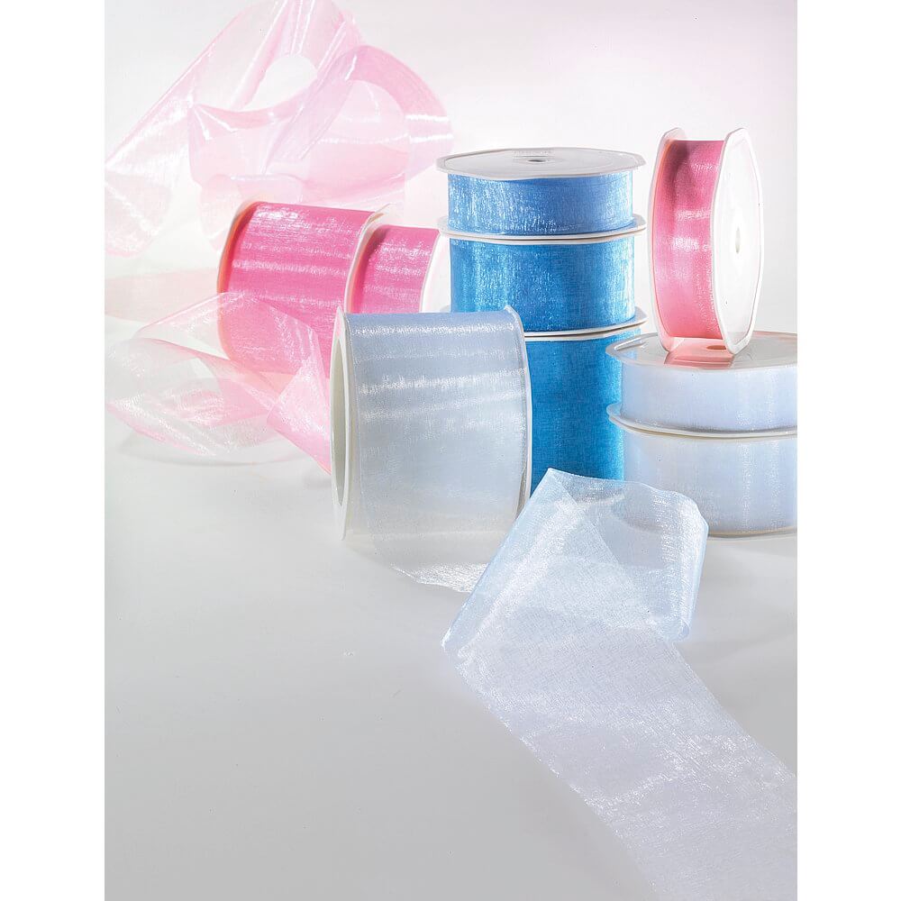 Chiffon Ribbon, width 70 mm, light blue - 1 Chiffon Ribbon, width 70 mm, light blue - 1