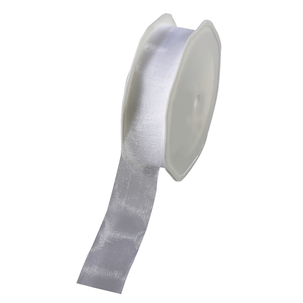 Ruban en crêpe de Chine blanc larg. 25 mm