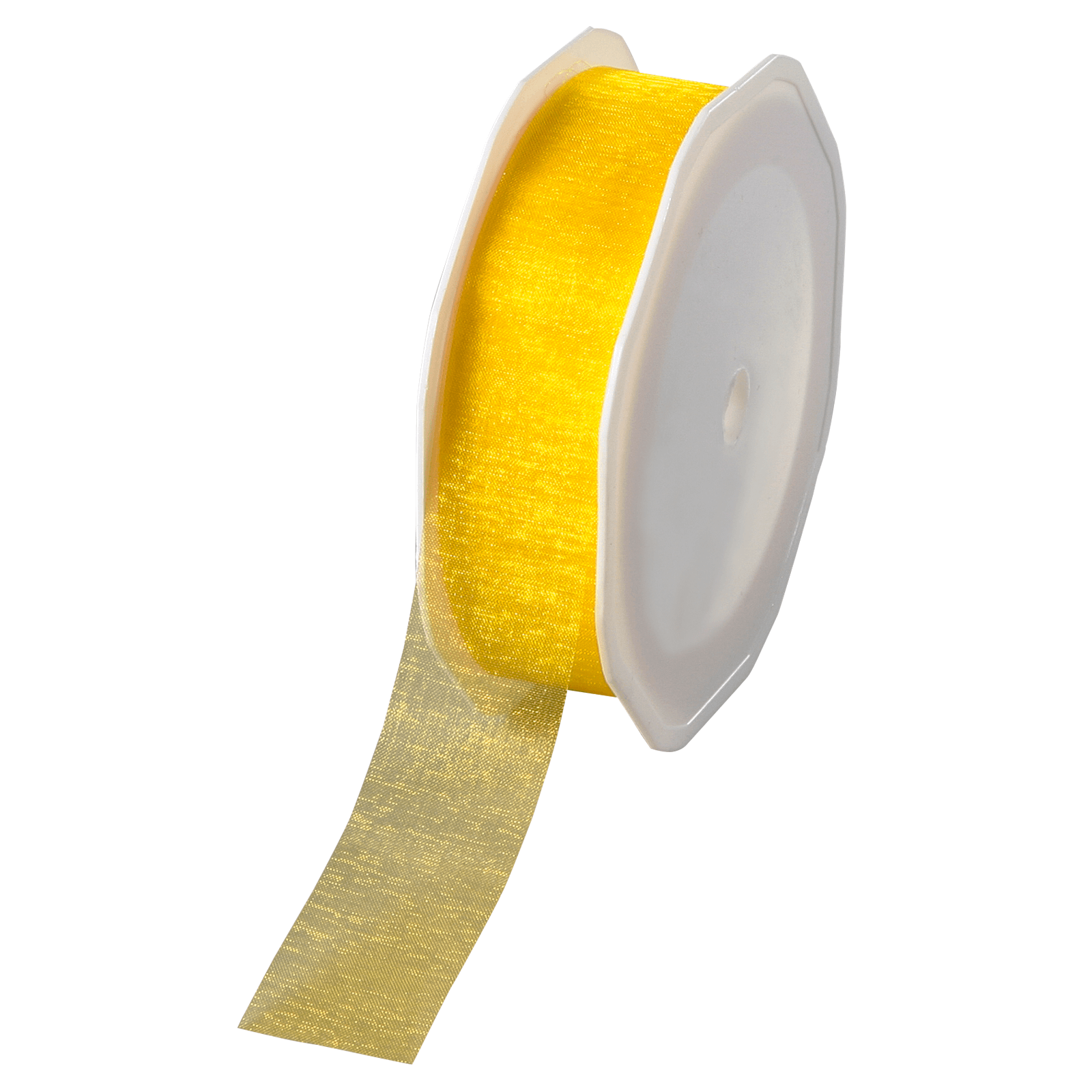Chiffon ribbon yellow width 25 mm - 0