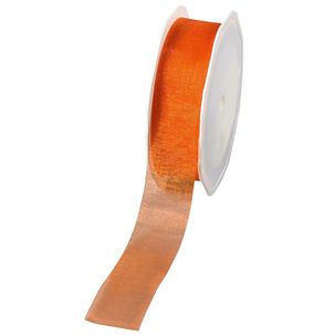Ruban en crêpe de Chine orange larg. 25 mm