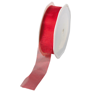 Ruban en crêpe de Chine rouge larg. 25 mm