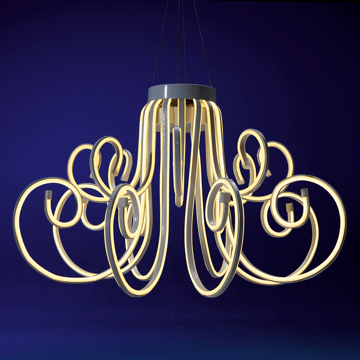 Leuchter aus Neon Lichtschlauch, 41 cm lang - 0