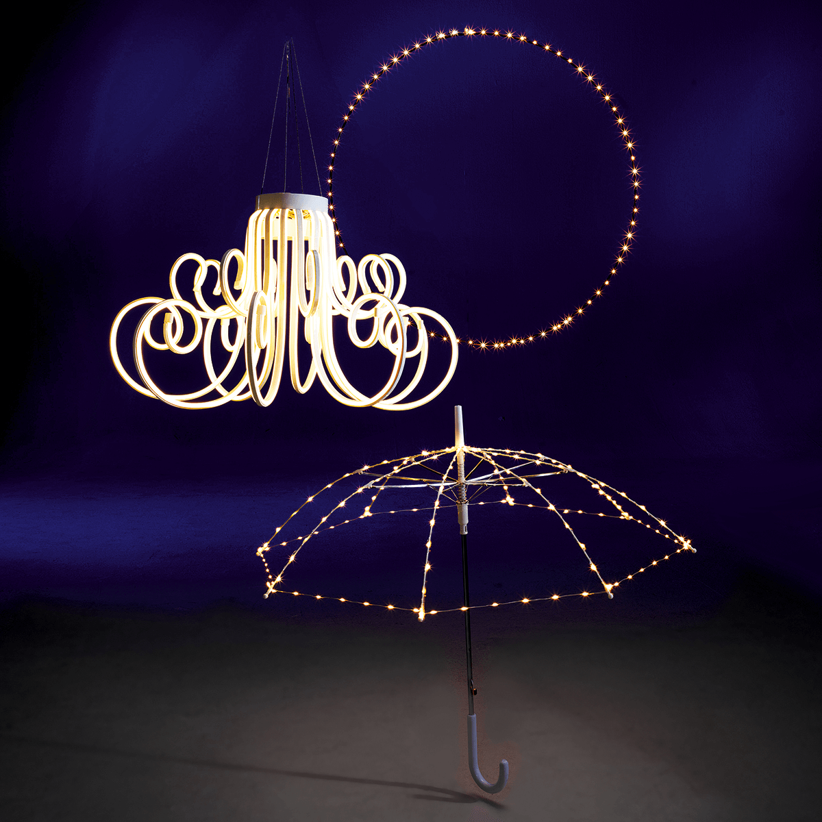 Leuchter aus Neon Lichtschlauch, 41 cm lang - 5