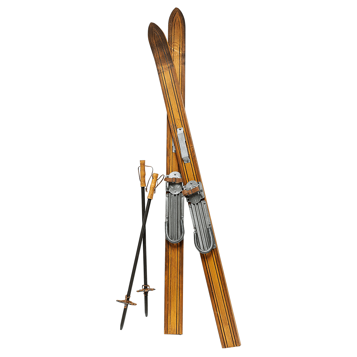 Decorative skis made of wood, length 140 cm - 0