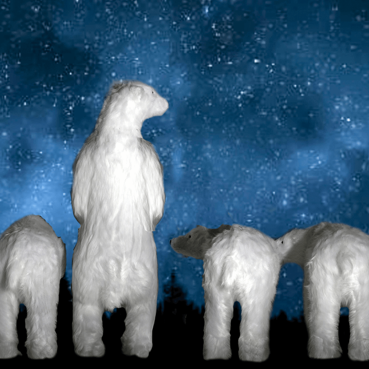 Figure animale grandeur nature d'un ours polaire, haut. 90cm - 8