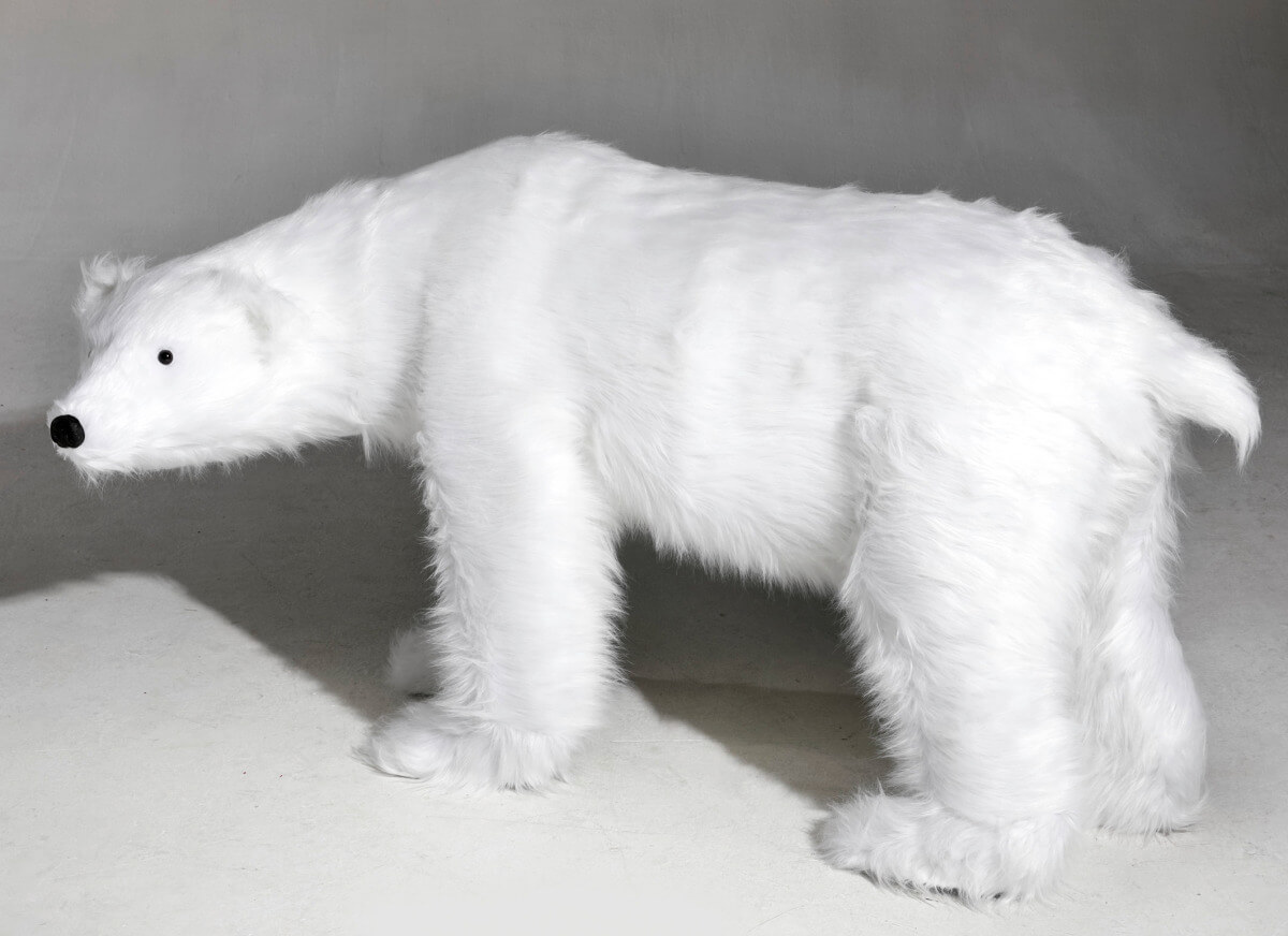 Figure animale grandeur nature d'un ours polaire, haut. 90cm - 2