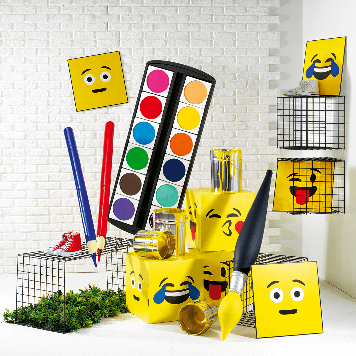 Pincel gigante 120 cm amarillo - 4