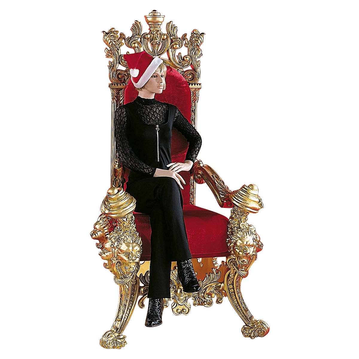 Trône "Baroque", haut. 190 cm, or-rouge - 5