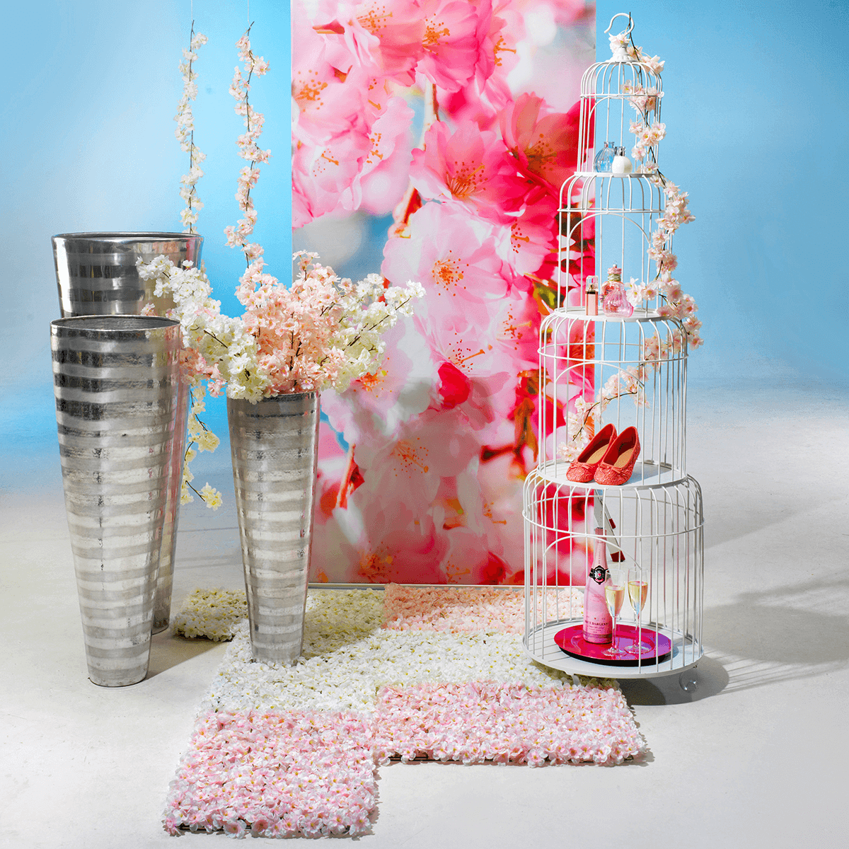 Deko Kirschblütenzweig rosa - weiß, 105 cm - 2
