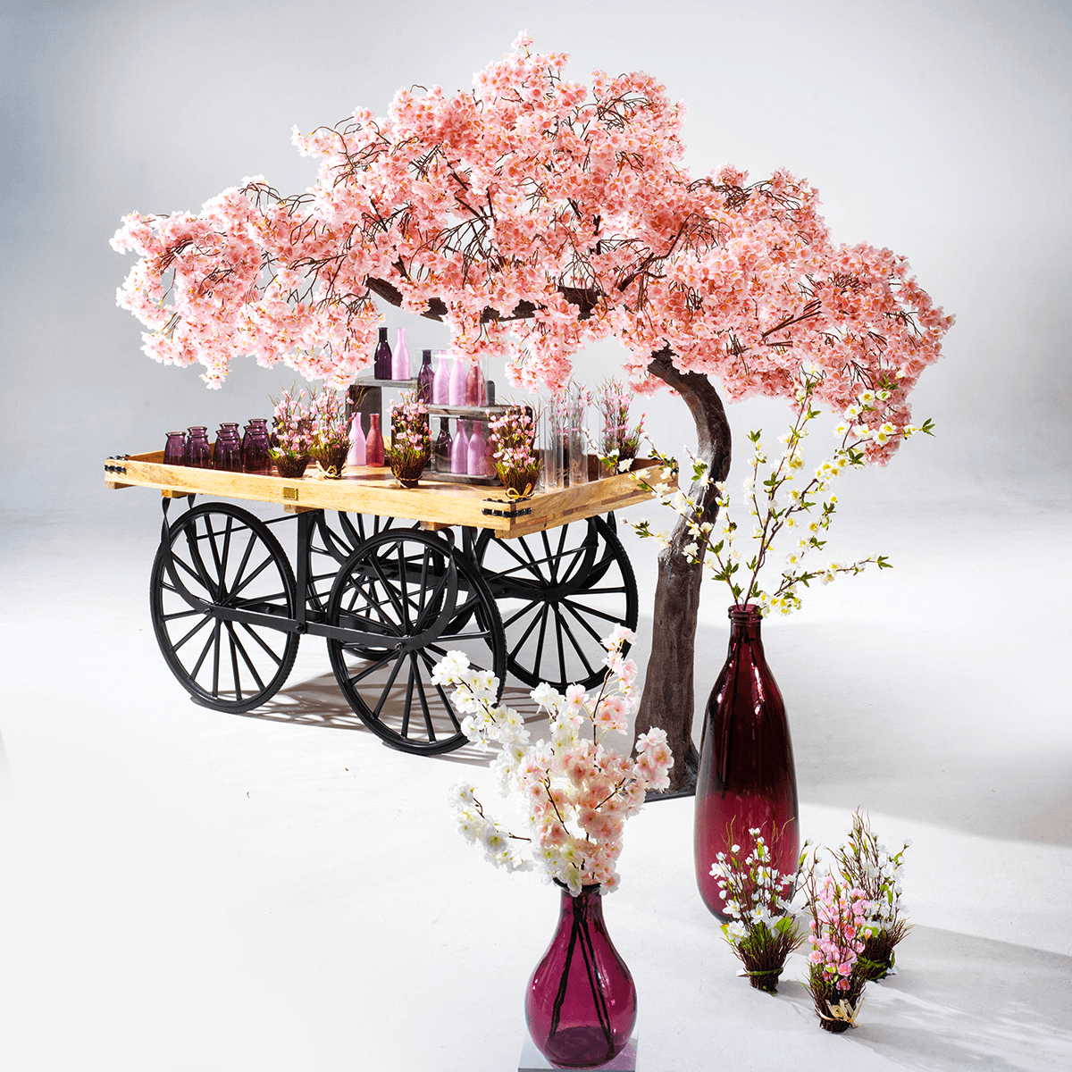 Deko Kirschblütenzweig rosa - weiß, 105 cm - 4
