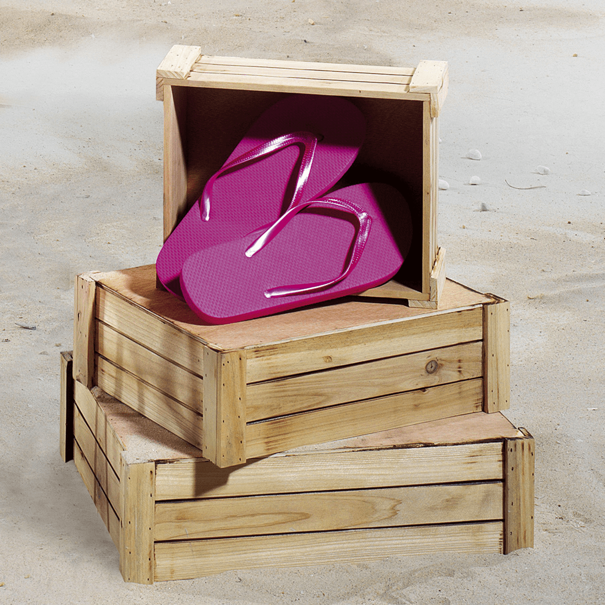 Conjunto de cajas de madera, natural - 8