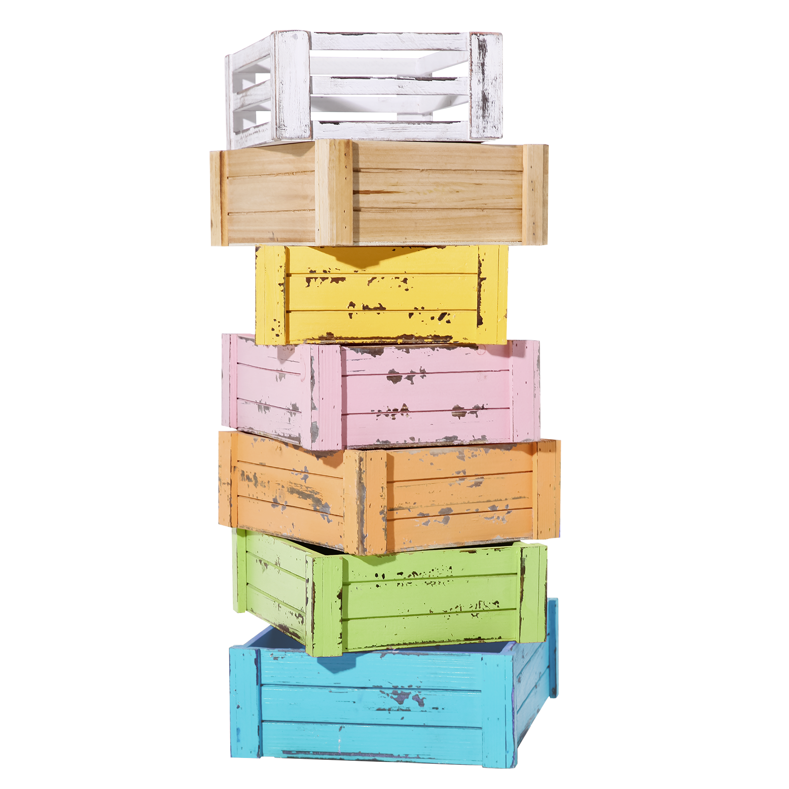 Conjunto de cajas de madera, anaranjado - 4