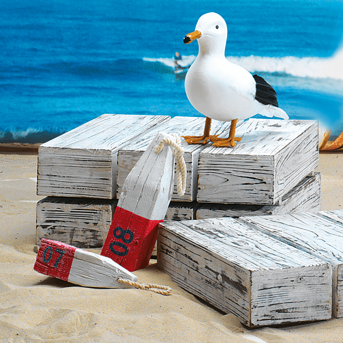Gaviota decorativa de pie, altura: 28 cm - 7