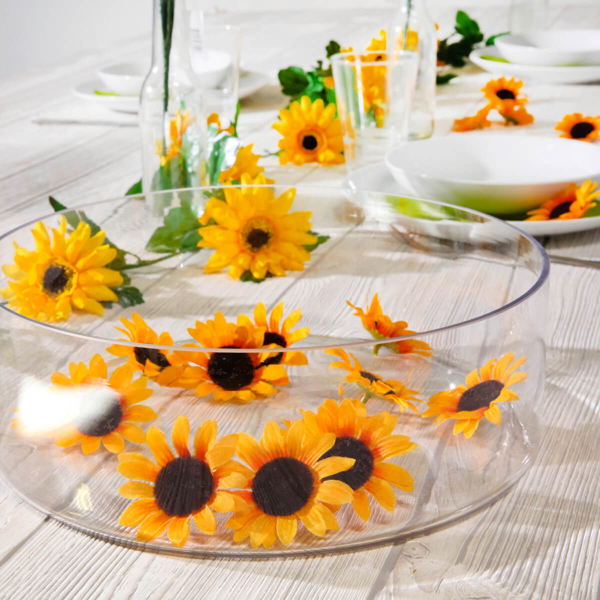 Decoración flores girasoles, paquete de 24 piezas - 3