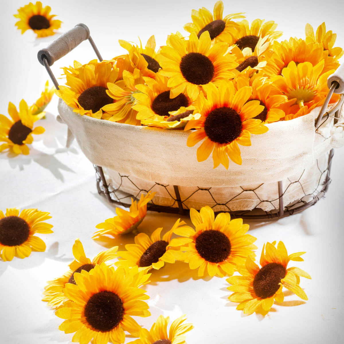 Decoración flores girasoles, paquete de 24 piezas - 2