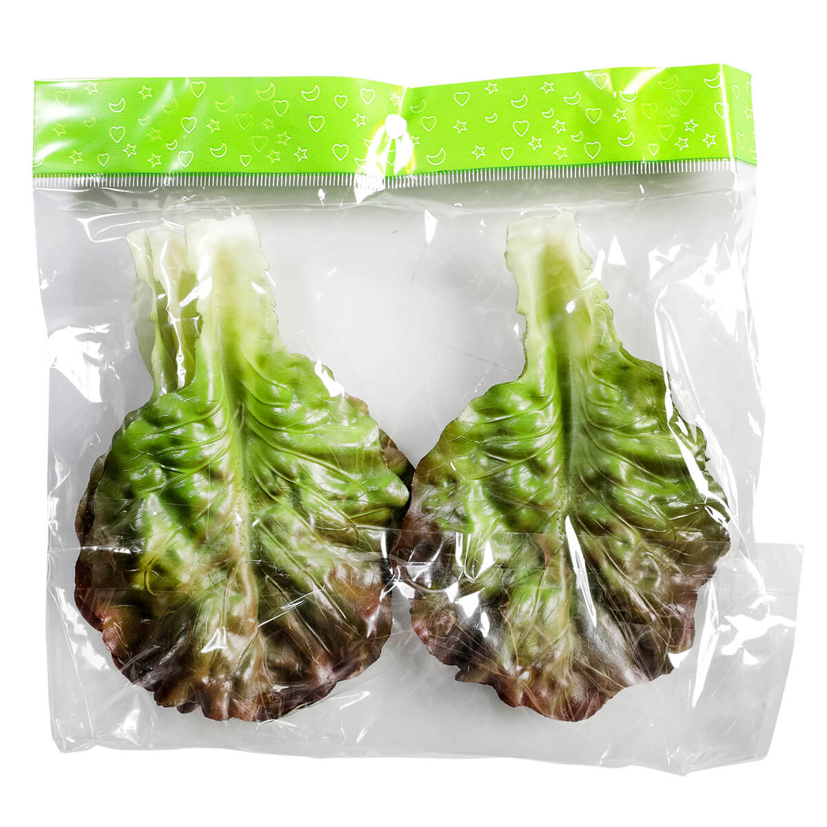 Feuilles de salade rouge - vert  factices, 5 pièces - 1