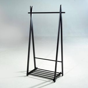 Portant en bois, noir, 153 x 85 cm