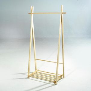 Perchero de madera, natural, 153 x 85 cm