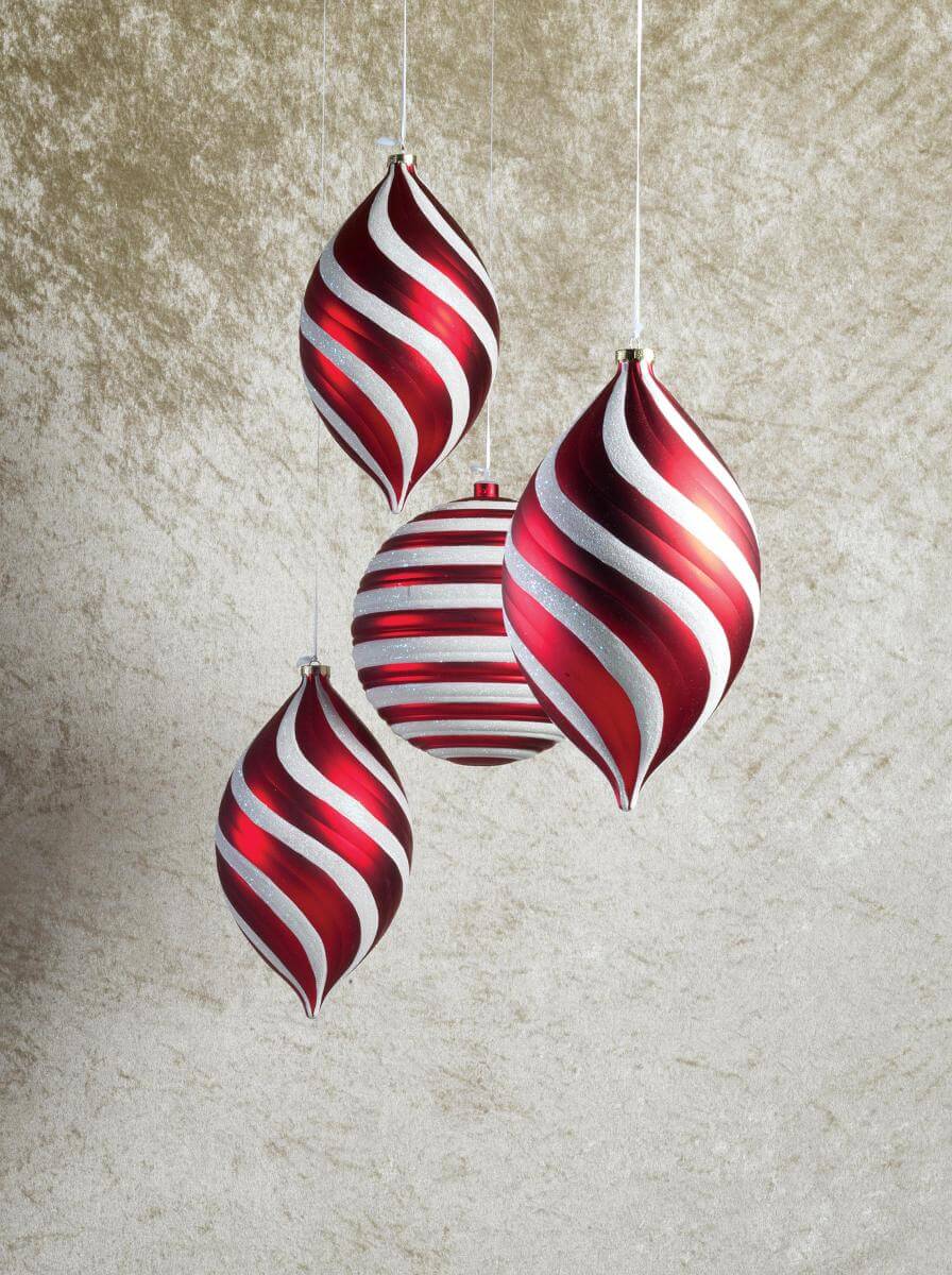Weihnachtskugel 20 cm gestreift - 1 Weihnachtskugel 20 cm gestreift - 1