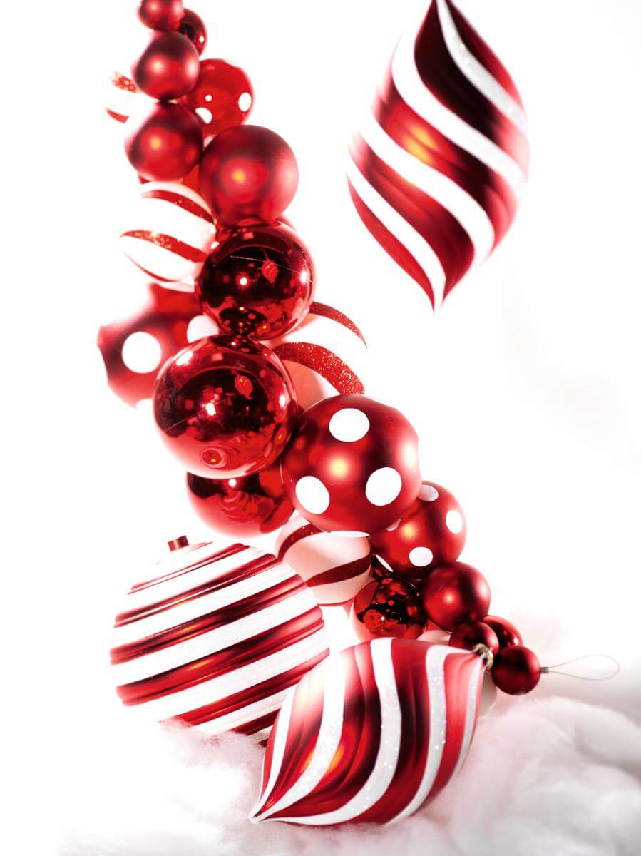 Weihnachtskugel 20 cm gestreift - 2 Weihnachtskugel 20 cm gestreift - 2