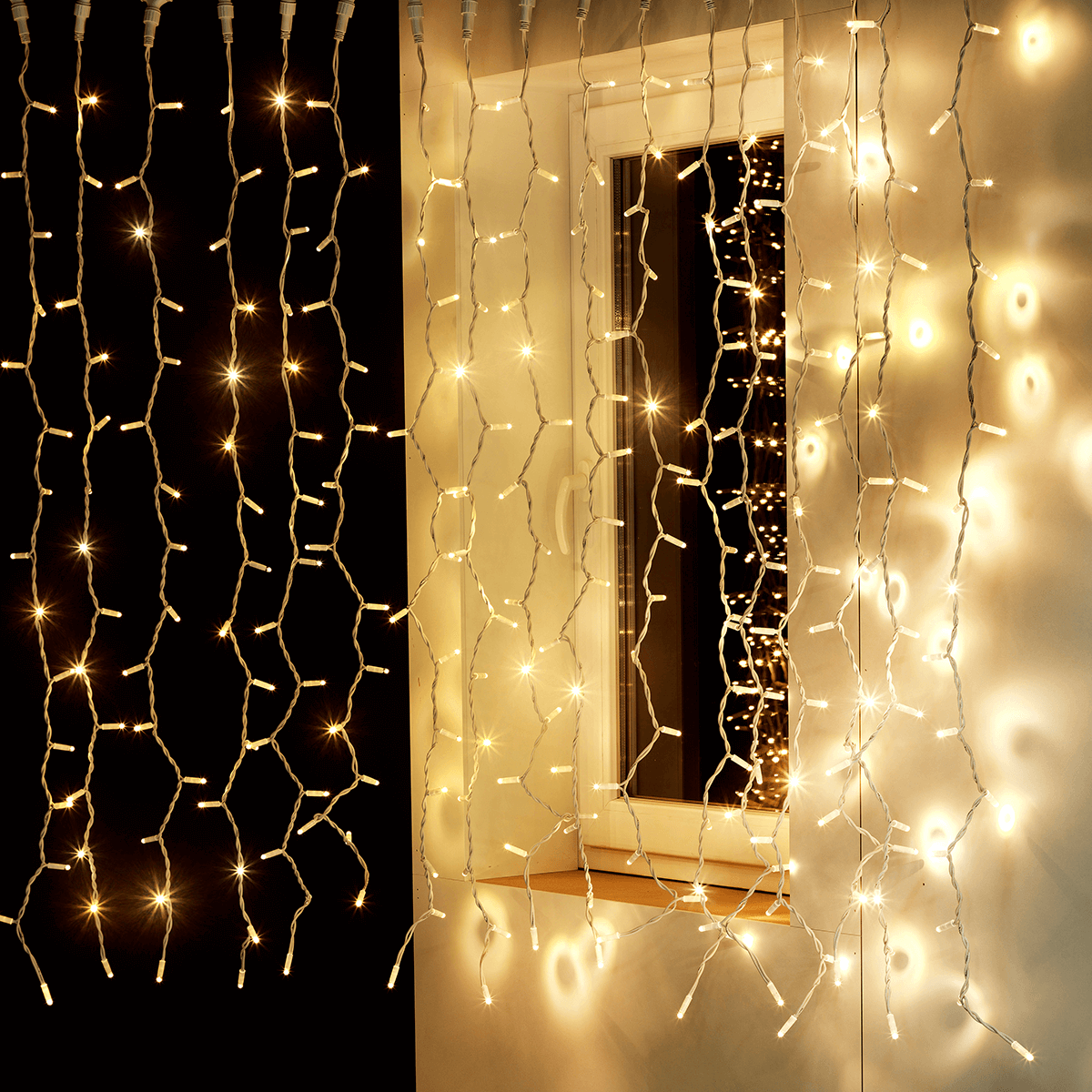 LED professional light curtain system IP67, 300 LED, 150 x 200 cm, without cable - 0