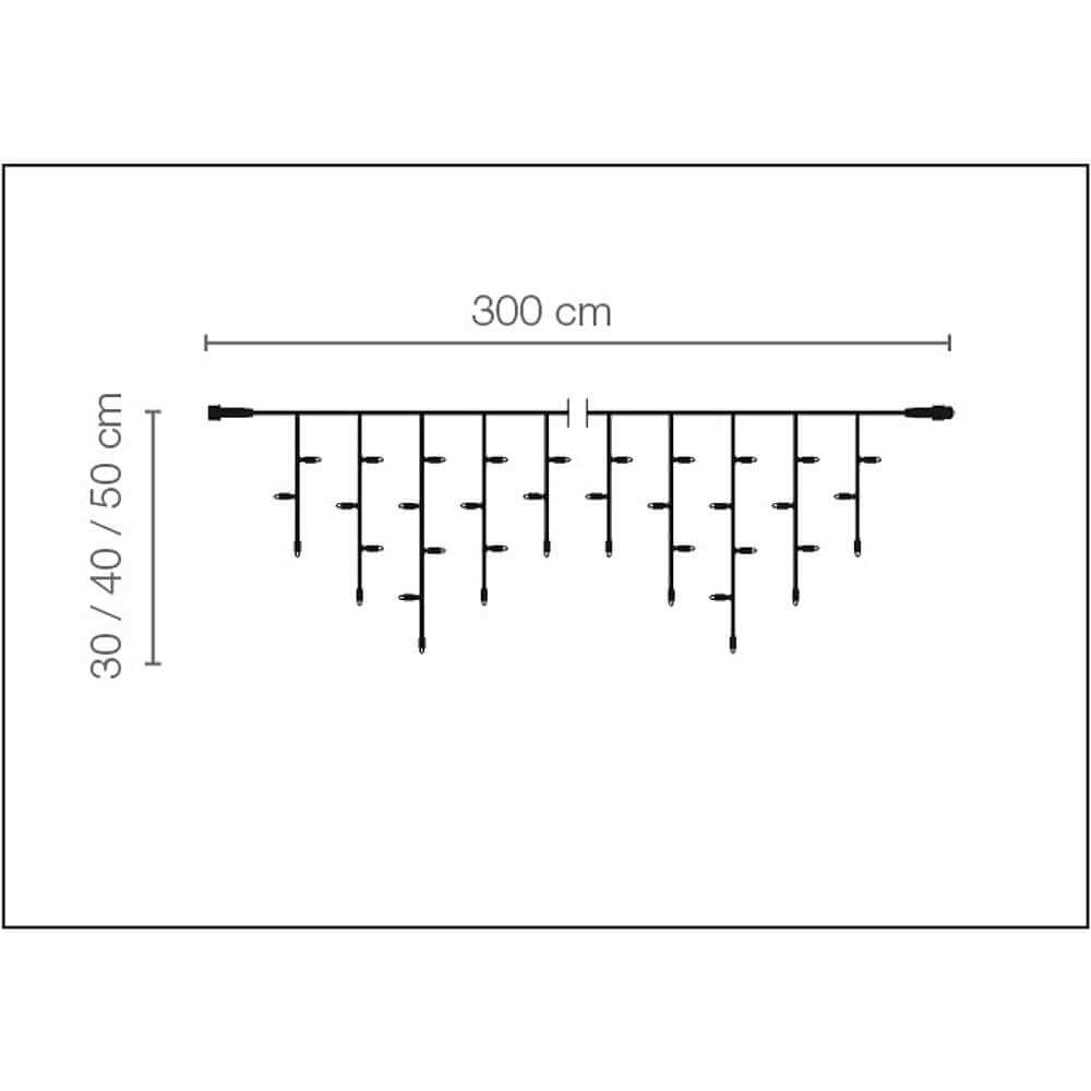LED professional icicle light system IP44, 114 LED, 300 x 50 cm, without cable - 2